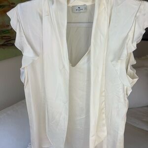 Elegant White Ruffled Blouse